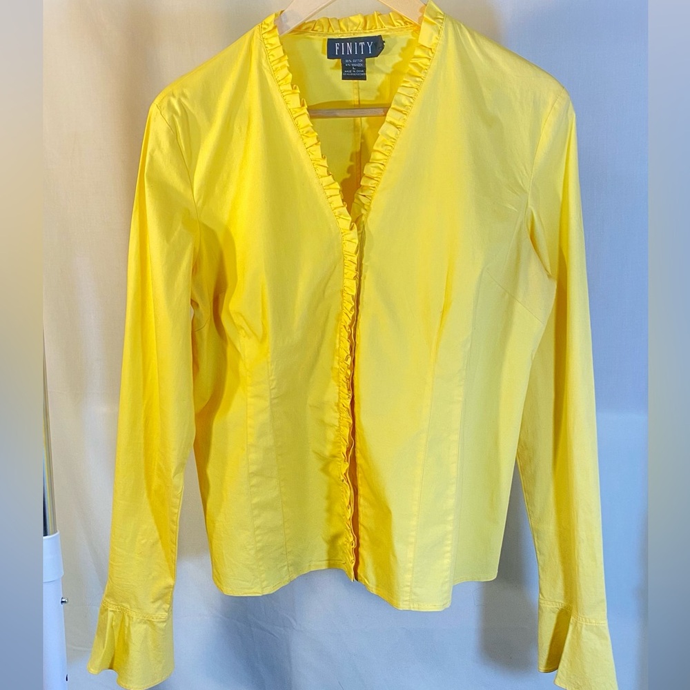 FINITY- Brand new- Yellow color. Button up long sleeves shirt. Size large.
